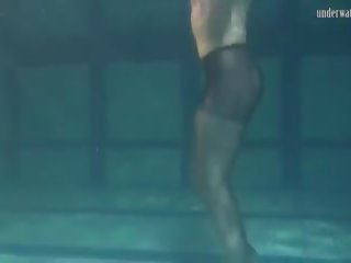 Lozhkova in See Through Shorts in the Pool: Free HD xxx video 35