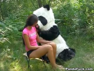 Seks wideo w the woods z za ogromny zabawka panda